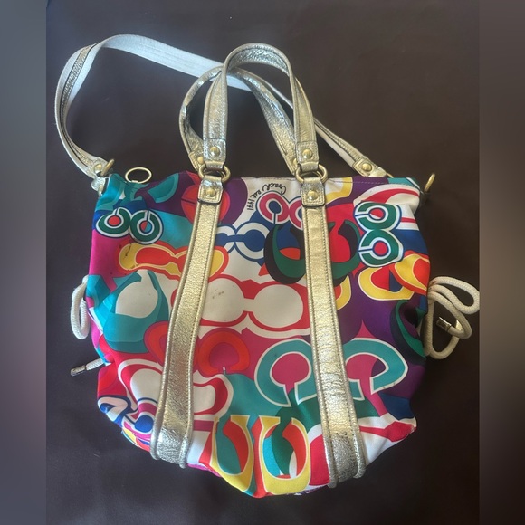 Coach Vintage Poppy Pop C Spotlight Tote Shoulder Bag Gold Multi C0973-13830 - Picture 3 of 13